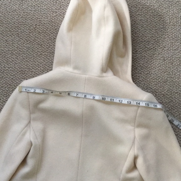 Ivory/cream wool hooded coat - Picture 8 of 8